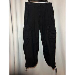 American Eagle Women's Black Cargo Pants Size 14 Multiple Pockets